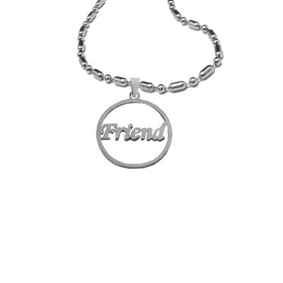 Menjewell " FRIEND" In Round Design Pendant For Men & Boys